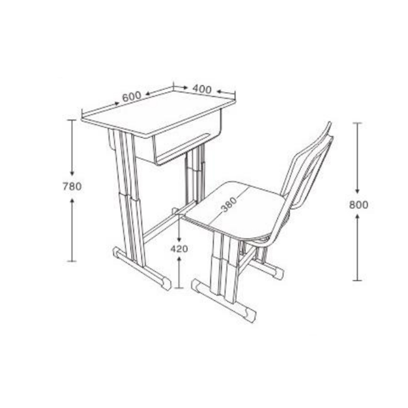 UC-A1702 Односпаренные одноместные школьные столы и стулья с надежной спинкой