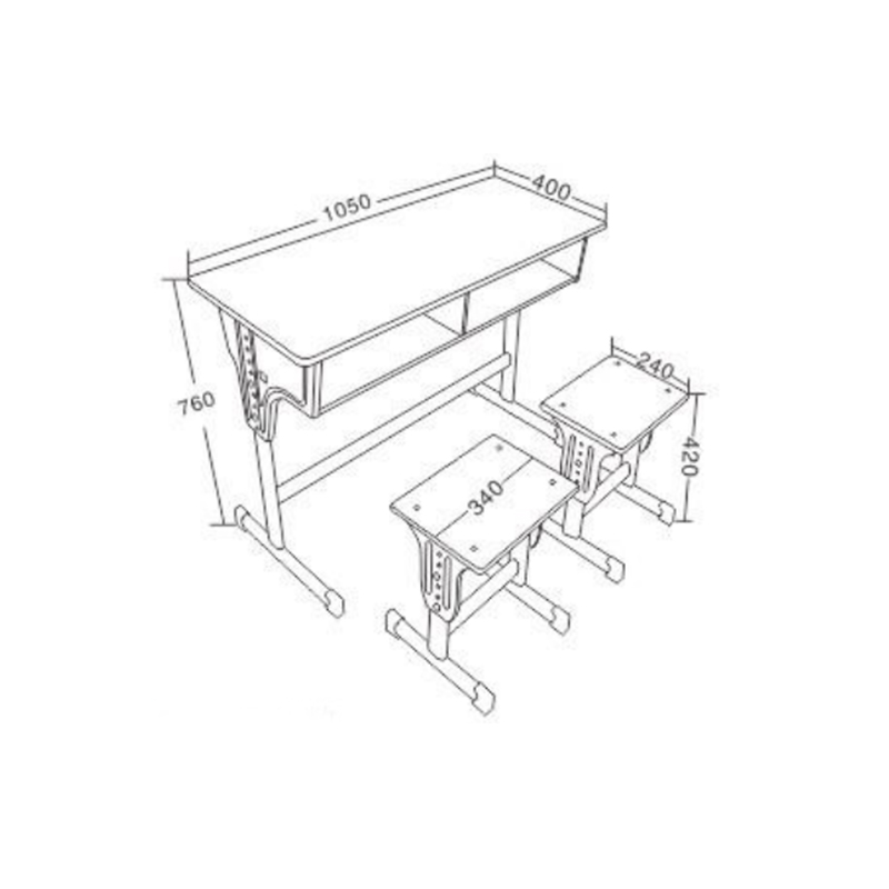 UC-A2501 Современные двухместные столы и стулья для класса из искусственной древесины